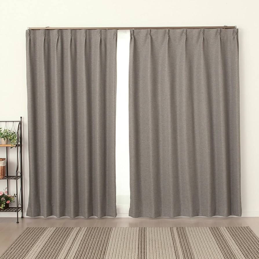 防炎　1級遮光カーテン　幅150cm×丈240cm2枚　アイボリー ドレープカーテン 1枚 1級遮光 遮熱 UVカット 防炎 幅150cm×丈